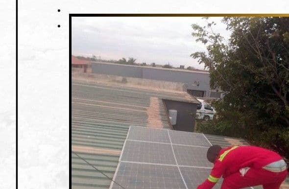 Rooftop solar installation, Lusaka